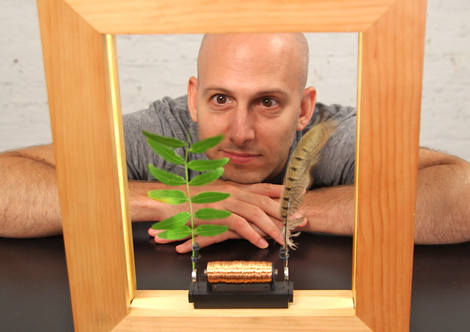 Jeff Lieberman with his latest creation, the Slow Dance frame.